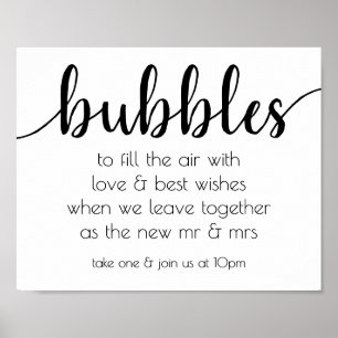 Poster Bulles modernes simples Black Script Party, évén