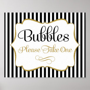 Poster Bulles Signe Black Gold Stripe