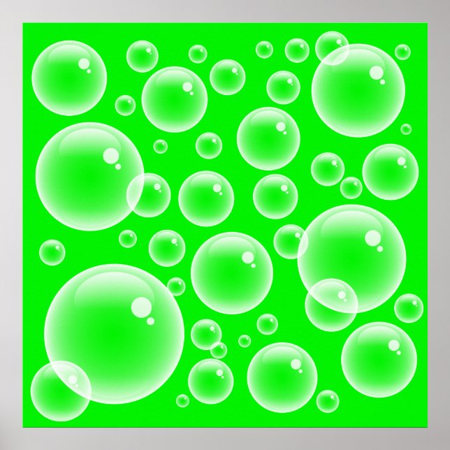 Poster Bulles vertes (Devant)