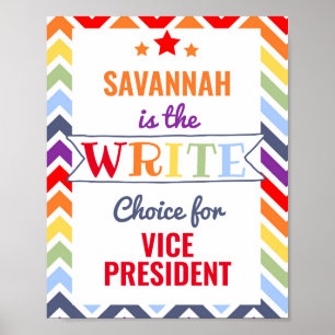 Poster bulletin de vote école classe écrire vote