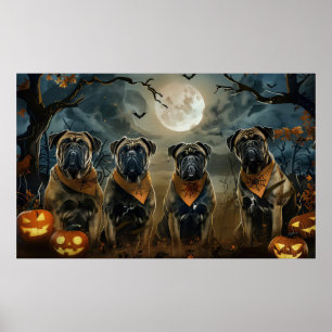 Poster Bullmastiff Halloween Éffrayant