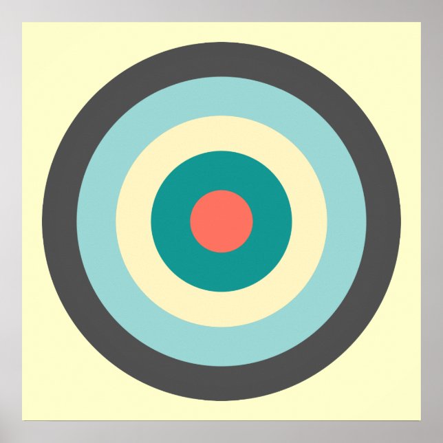 Poster Bullseye combiné gris par Shirley Taylor (Devant)