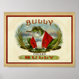 Poster Bully the Bullfrog Vintage Cigar Box