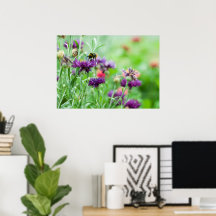 Bumble abeille et fleurs papier de toile
