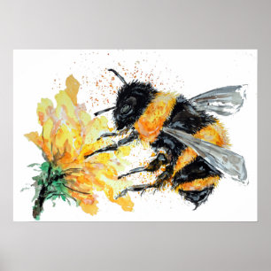 Poster Bumble Bee collecte du pollen
