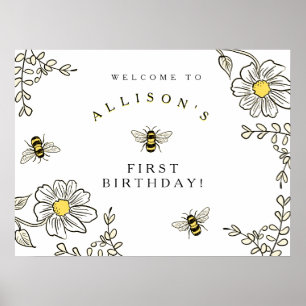 Poster Bumble Bee Welcome for Bumble Bee Birthday