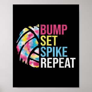 Poster Bump Set Spike Répéter Volleyball Shirt Pour Les F