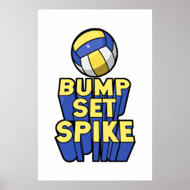 Poster Bump Set Spike Volleyball