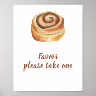 Poster Bun cannelle baby shower Faveurs