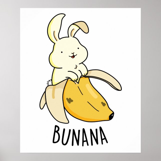 Poster Bunana Drôle Lapin Dans Un Pun De Banane (Devant)
