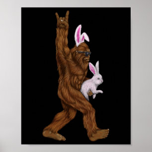 Poster Bunny Bigfoot Pâques Dans Un Byskis Amusant Dimanc
