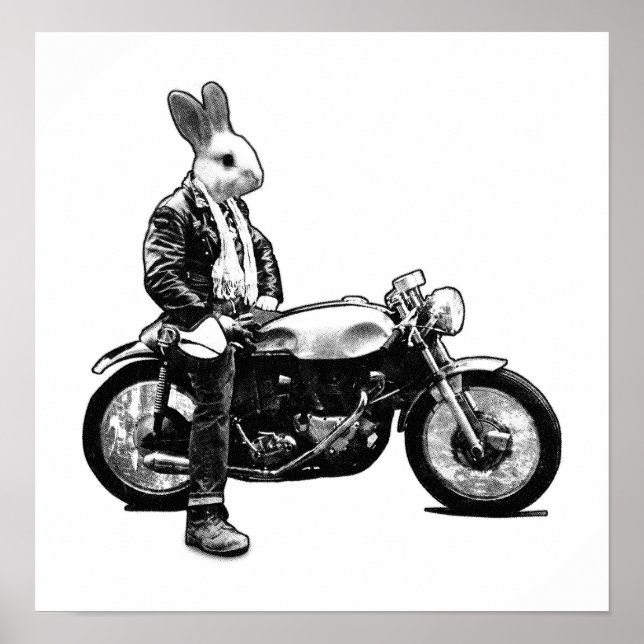 Poster Bunny Biker (Devant)