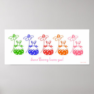 Poster Bunny de marmite couleur primaire