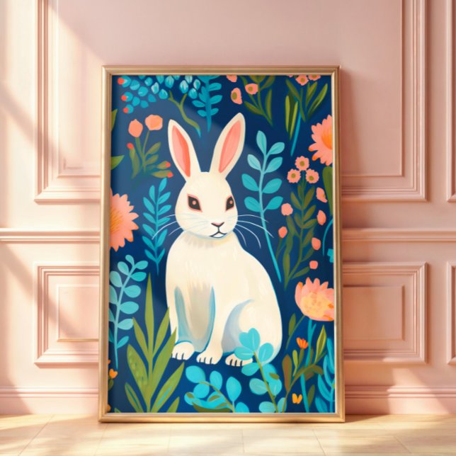 Poster Bunny Floral (Créateur téléchargé)