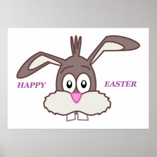 POSTER BUNNY "HAPPY EASTER"