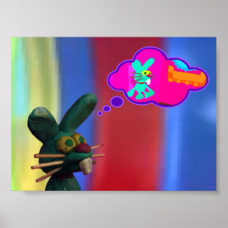 Poster Bunny Imagine Être Animé