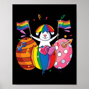 Poster Bunny Lgbt Q Pride Pâques mignonne Rabbit Ally Gay