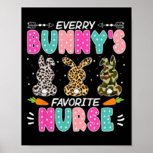 Poster Bunny Nurse Fun Pâques Hospital Fête Médicale Femm