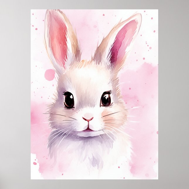 Poster Bunny Pastel mignon rose (Devant)