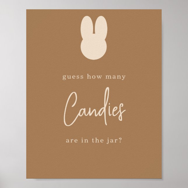 Poster Bunny simple Combien de bonbons (Devant)