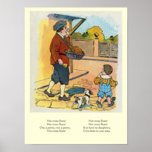 Poster Buns Hot-cross, Mère Goose Nursery Rhyme Photo