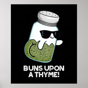Poster Buns Sur Un Thyme Funky Herb Pun Dark BG