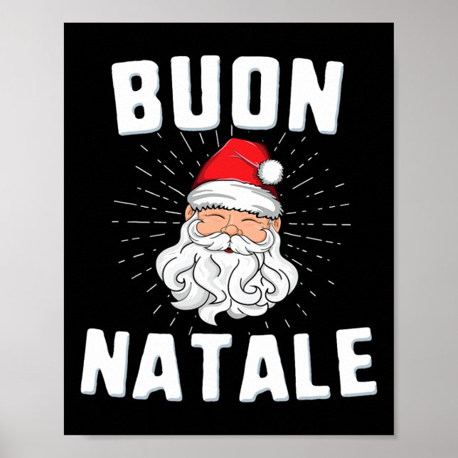 Poster Buon natale christmasitaly italien père Noël babbo (Devant)