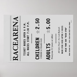 POSTER BUREAU DE BILLETS RACEARENA BILL DANBURY FAIR POST