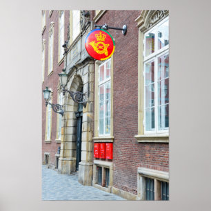 Poster Bureau de poste danois, Copenhague, Danemark