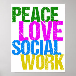 Poster Bureau de travail social Peace Love