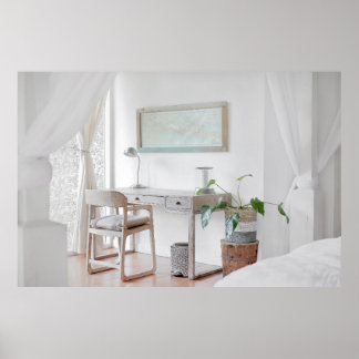 POSTER BUREAU VIDE PRÈS DU RIDEAU