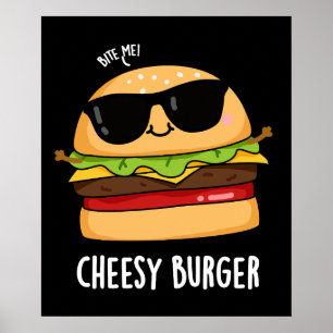 Poster Burger au fromage Blagues drôles de nourriture Fon