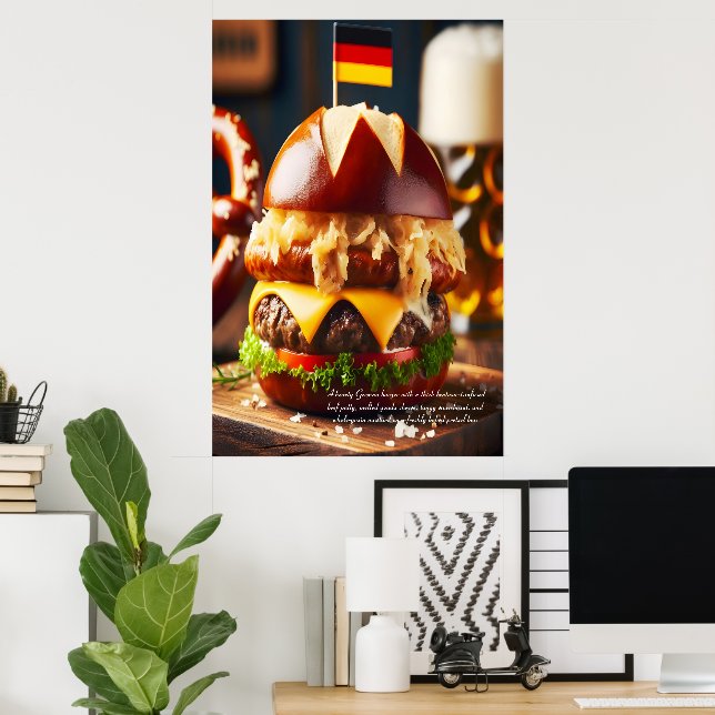 Poster Burger bavarois brat Bliss 24x36 (Bureau à domicile)