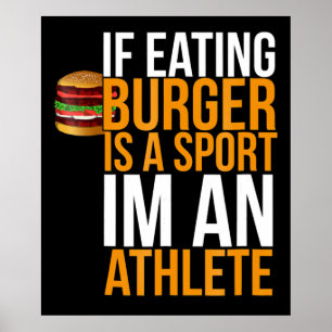 Poster Burger Hamburger BBQ Humour Funny Pun Idée cadeau