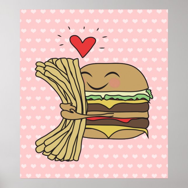 Poster Burger Loves Fries (Devant)