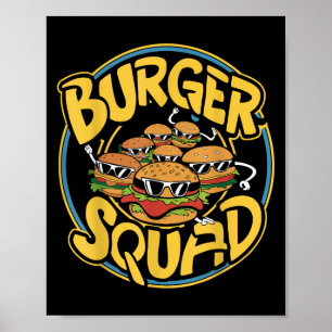 Poster Burger Squad Funny Cheeseburger Lover Food Hamburg