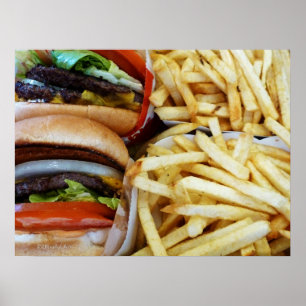 Poster Burgers en frites