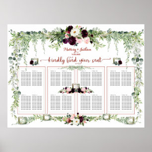 Poster Burgundy Blush Greenery Garland 160 Siège