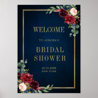 Burgundy Navy Blush Floral Gold Géométrique Bienve