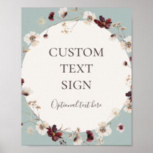 Poster Burgundy Wildflower   Cartes & Cadeaux Personnalis