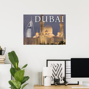 Poster Burj al Arab   Mosquée du soir Dubaï