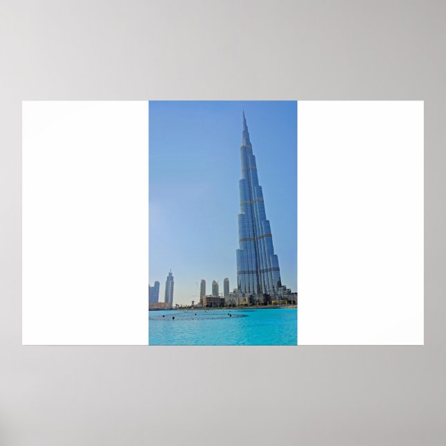 Poster Burj Khalifa et la fontaine de Dubaï - Photo (Devant)