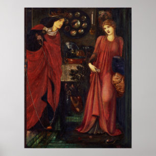 Poster Burne-Jones - Belle Rosamund et Reine Eleanor