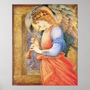 Poster Burne-Jones Un ange jouant du flageolet 1878 Plus