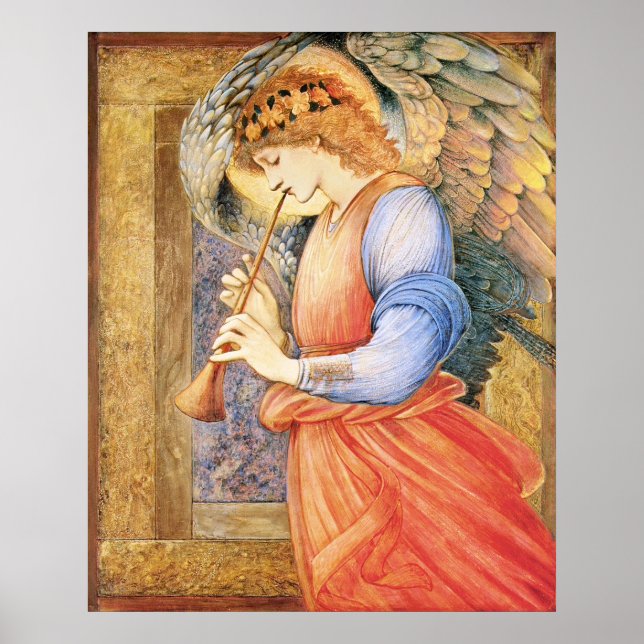 Poster Burne-Jones Un ange jouant du flageolet 1878 Plus  (Devant)