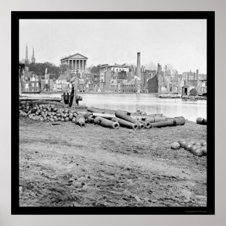 Poster Burned District and Capitol à Richmond, VA 1865