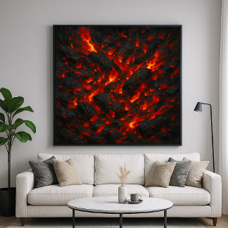 Poster Burning Embers - Volcanic Abstract Texture Art