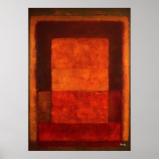 Poster Burnt Ember Color Field Abstract Modern Art