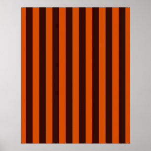Poster Burnt Orange Stripes Retro Style Personnaliser Cec
