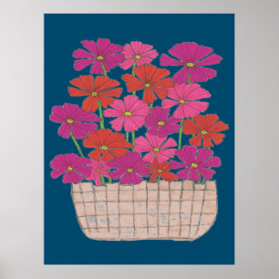 Poster Bushel of Bright Cosmos